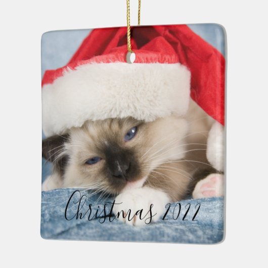 Kerstmis 2022 Foto Ornament (Links)