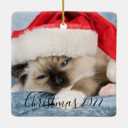 Kerstmis 2022 Foto Ornament (Achterkant)