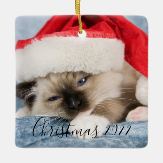 Kerstmis 2022 Foto Ornament (Voorkant)