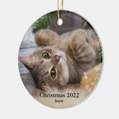 Kerstmis 2022 Foto Ornament (Links)