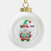 Kerstmis 2022 keramische bal ornament (Voorkant)