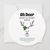 Kerstmis 2022 Logo Retro Fun Reindeer Feestdagenkaart (Voorkant)