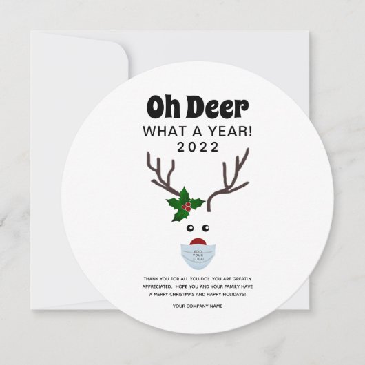 Kerstmis 2022 Logo Retro Fun Reindeer Feestdagenkaart (Voorkant)