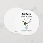 Kerstmis 2022 Logo Retro Fun Reindeer Feestdagenkaart (Voorkant / Achterkant)