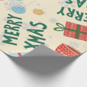 Kerstmis 2022 moderne schattige roze groene elegan cadeaupapier (Hoek)