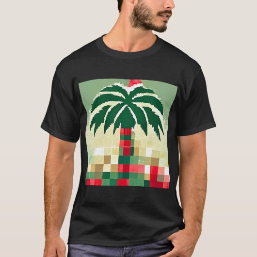 Kerstmis 2022 T-shirt met palmboom (Voorkant)