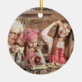 Kerstmis 2022 Twee foto Keramisch Ornament (Voorkant)