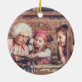 Kerstmis 2022 Twee foto Keramisch Ornament (Achterkant)