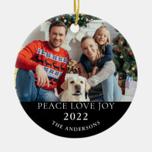 Kerstmis 2022 Twee foto's Keramisch Ornament