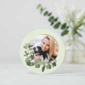 Kerstmis 2023 Één Foto Moderne krans Feestdagenkaart (Staand voorkant)