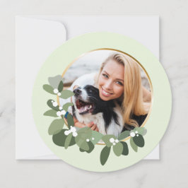 Kerstmis 2023 Één Foto Moderne krans Feestdagenkaart