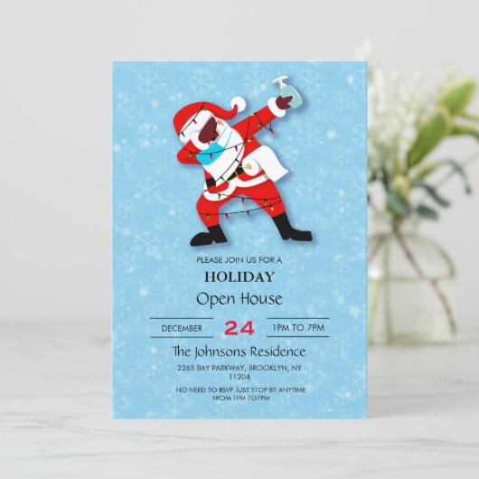 Kerstmis 2023 in Santa Claus Dabbing Kaart (Staand voorkant)