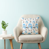 Kerstmis 2023 pinguïns en sterren leuk kussen (Stoel)