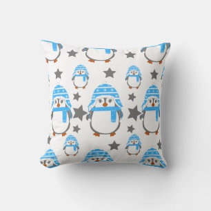 Kerstmis 2023 pinguïns en sterren leuk kussen