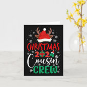 Kerstmis 2024 Neef Crew Rendier Xmas Santa Hat Kaart (Gele Bloem)