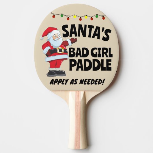 KERSTMIS 2024 SANTA'S BAD GIRL Ping Tafeltennisbatje (Voorkant)