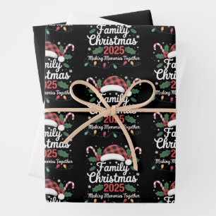 Kerstmis 2025 Crew Groep Familie Matching Familie  Inpakpapier Vel