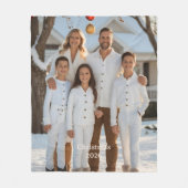 Kerstmis 2025 Familie Fleece Deken Aangepaste Foto (Voorkant)