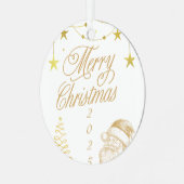 Kerstmis 2025 metalen ornament (Voorkant links)