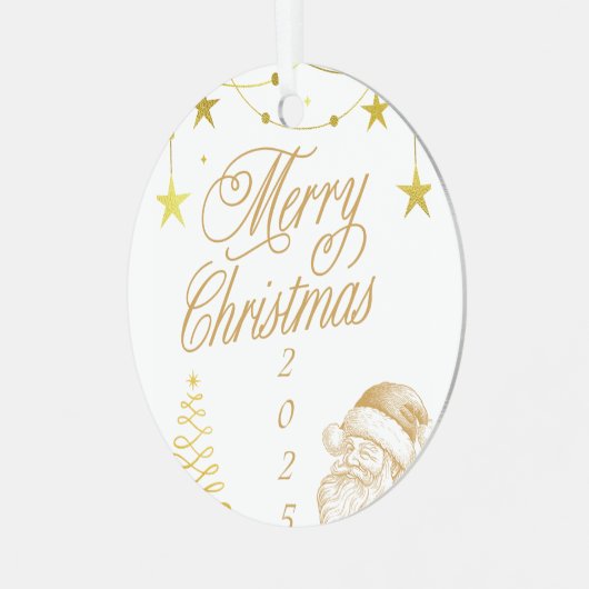 Kerstmis 2025 metalen ornament (Voorkant links)