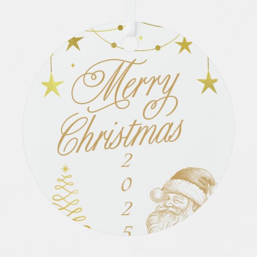 Kerstmis 2025 metalen ornament (Voorkant)
