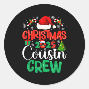 Kerstmis 2025 Neef Crew Kerst Morsige Matching Fam Ronde Sticker