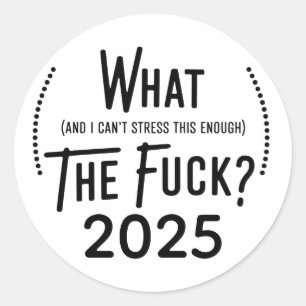 Kerstmis 2025 Wat en ik kan dit niet genoeg benadr Ronde Sticker