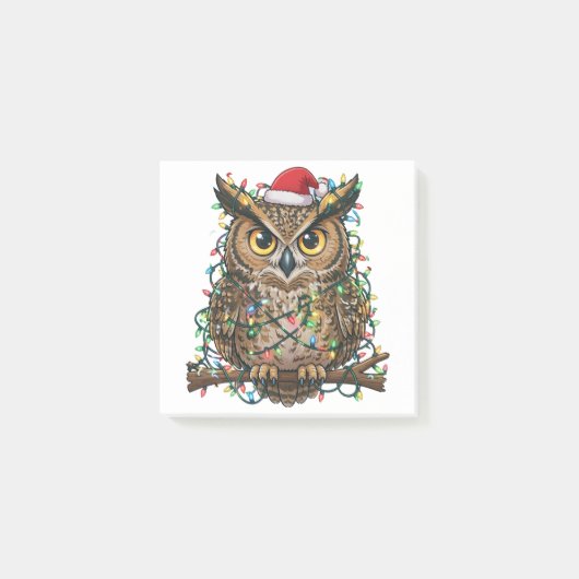 Kerstmis 2026 Feestelijke Uil Vakantievogel  Post-it® Notes (Voorkant)