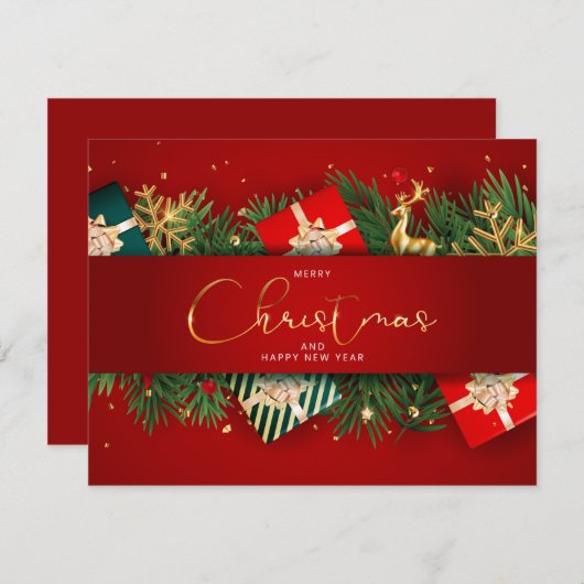 kerstmis 20 feestdagenkaart (Voorkant / Achterkant)