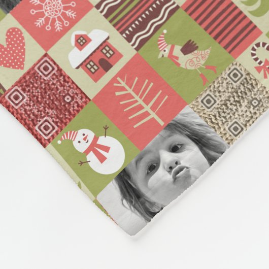 Kerstmis 20 fotocollage deken met leuke video's (Hoek)