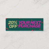 Kerstmis 20% OFF Klant Korting Coupon Mini Visitekaartje (Voorkant)