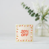 Kerstmis 20% OFF Klant Korting Coupon Vierkante Visitekaartje (Staand voorkant)