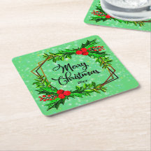 Kerstmis 20xx Holly Red Berries Modern Green