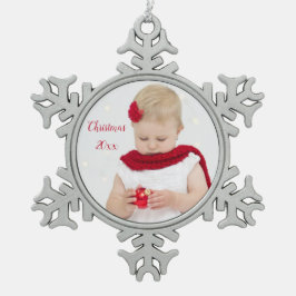 Kerstmis 20xx Voeg Baby Foto Toe Mooi Tin Sneeuwvlok Ornament