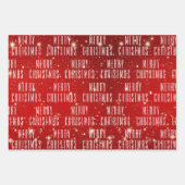 Kerstmis 2 bewerkbare Groeten Rood Wit Inpakpapier Vel (Voorkant)