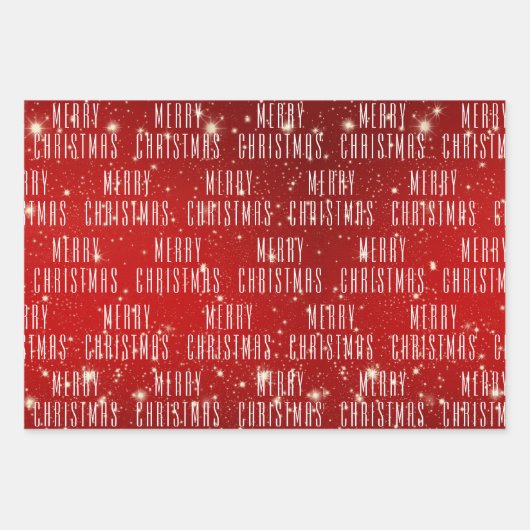 Kerstmis 2 bewerkbare Groeten Rood Wit Inpakpapier Vel (Voorkant)