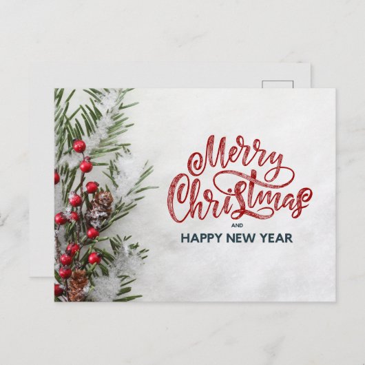 Kerstmis 2 feestdagenkaart (Voorkant / Achterkant)