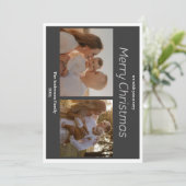 Kerstmis 2 foto botanische bloemrijke kerstkaart (Staand voorkant)