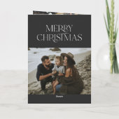 Kerstmis 2 foto botanische florale gevouwen vakant kaart (Achterkant)