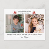 Kerstmis 2 Foto Collage Holiday Briefkaart (Voorkant)