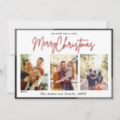 Kerstmis 2 Foto met winterdecoratie Feestdagenkaart (Voorkant)