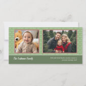 Kerstmis 2 Foto rood en groen - feestdag Kaart (Voorkant)