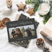 Kerstmis 2 foto waterverf botanische florale feestdagenkaart