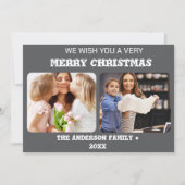 Kerstmis 2 foto waterverf botanische florale feestdagenkaart (Voorkant)