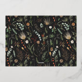 Kerstmis 2 foto waterverf botanische florale folie feestdagenkaart (Achterkant)