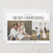 Kerstmis 2 foto waterverf botanische holi feestdagenkaart (Voorkant)