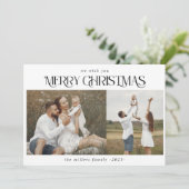 Kerstmis 2 foto waterverf botanische holi feestdagenkaart (Staand voorkant)