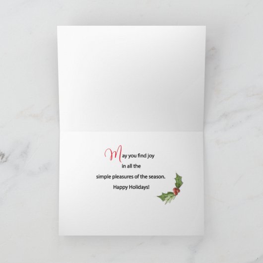 Kerstmis 2 Foto's  lichtrood zwart Kaart (Binnen)