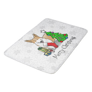 Kerstmis 2 Pembroke Welsh Corgi (rode 1) Boom Cute Badmat