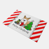 Kerstmis 2 Pembroke Welsh Corgi (rode 1) Boom Cute Deurmat (Schuin)